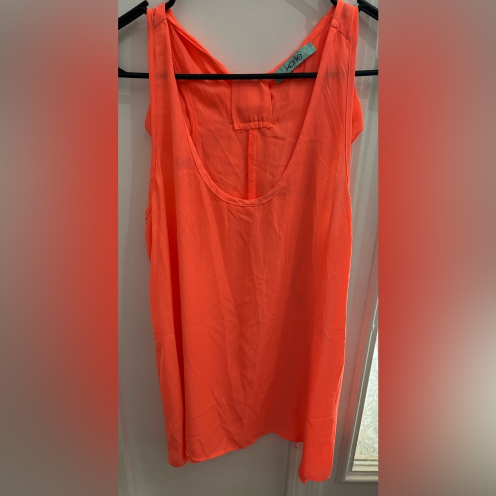 Karlie Vibrant Orange bow Back Tank Top